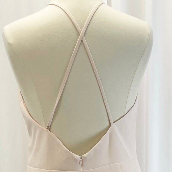 NEW IEENA For Mac Duggal‎ Womens 14 Bow Halter Criss-Cross Column Gown Blush - Picture 7 of 16
